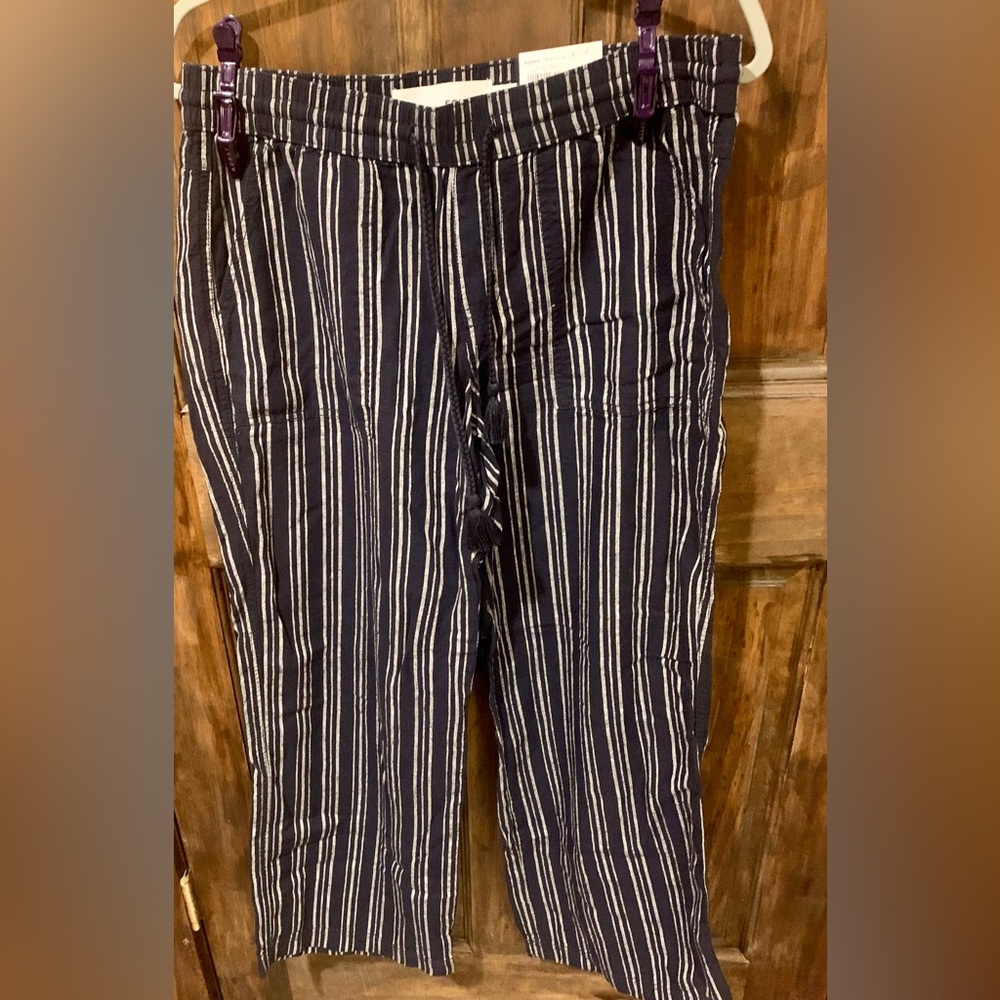 Sonoma Navy and White Striped Pants
